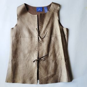 JH Collectibles Bohemian Style Leather Vest Size Small